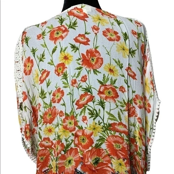 Bila Floral Boho Shoulder Top Size M​​​​​​​​​​​​​​​​​​​​​​​​​ - Picture 2 of 8